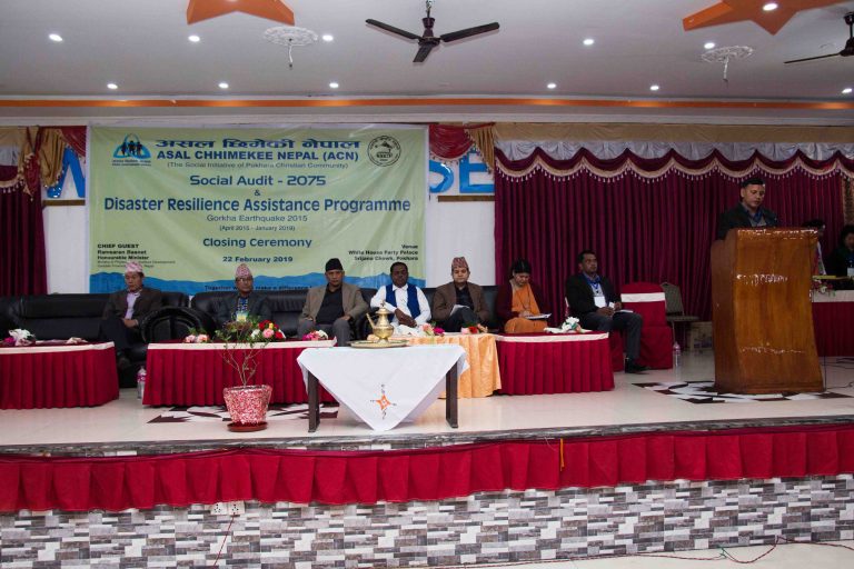 Closing Ceremony of Gorkha Earthquake 2015 Response Programme and Social Audit 2018/19